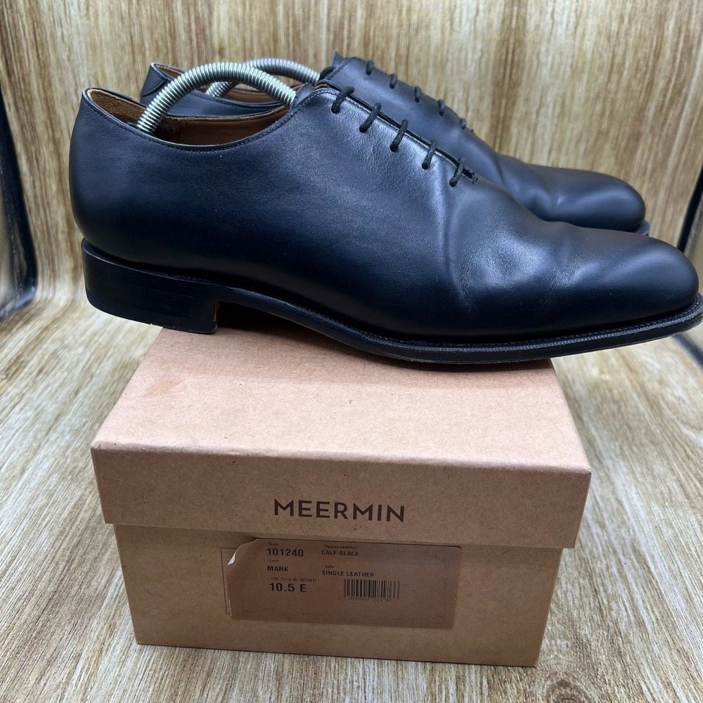Meermin Wholecut Oxford Mens Size 11.5 E Black Calf Goodyear Welted 101240